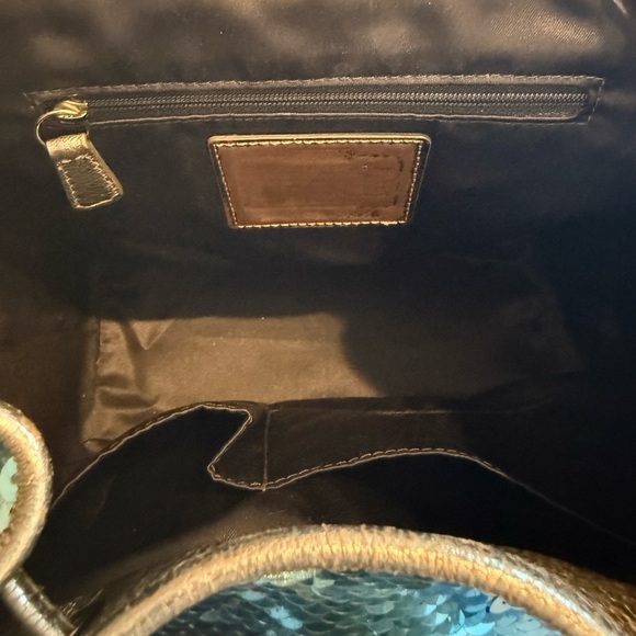 🩵✨ Coach Poppy Spotlight Turquoise Sequin Sparkly Limited Edition Backpack - Picture 9 of 17